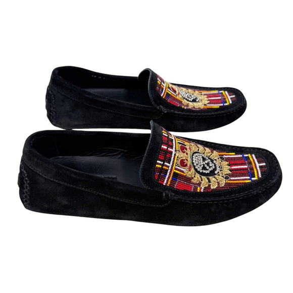 Donald J Pliner Men Size 10 Multi-Color Beaded Skull Royal Crest Leather Loafers main image 8